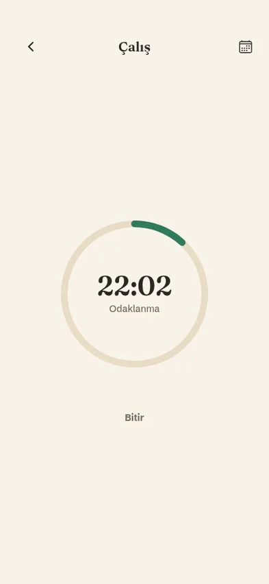 Pomodoro zamanlayıcı: odaklanma süresi geri sayımı